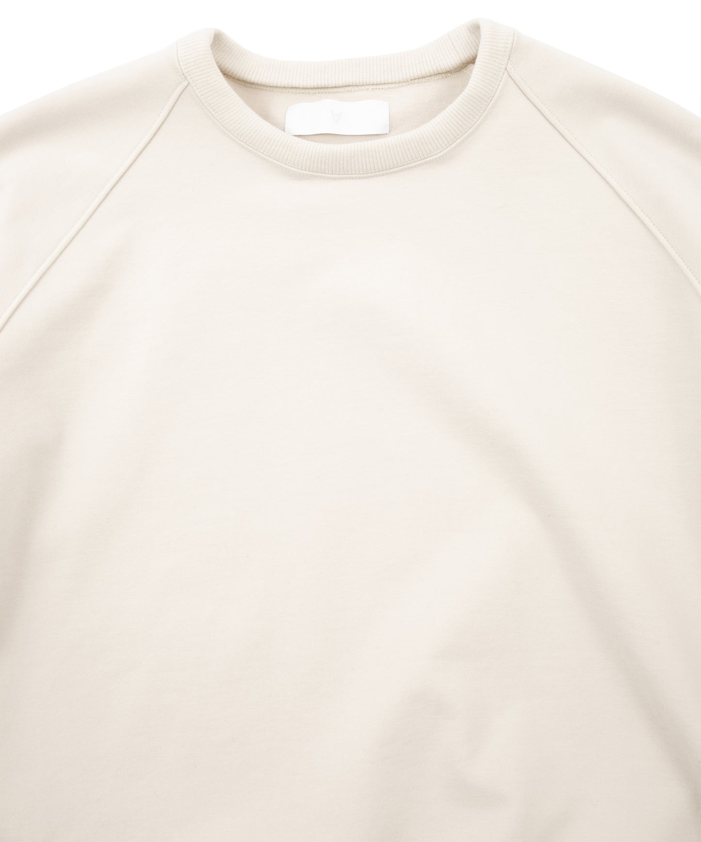 コットン ストレッチ 裏毛 クルーネック L/S カットソー - Ivory