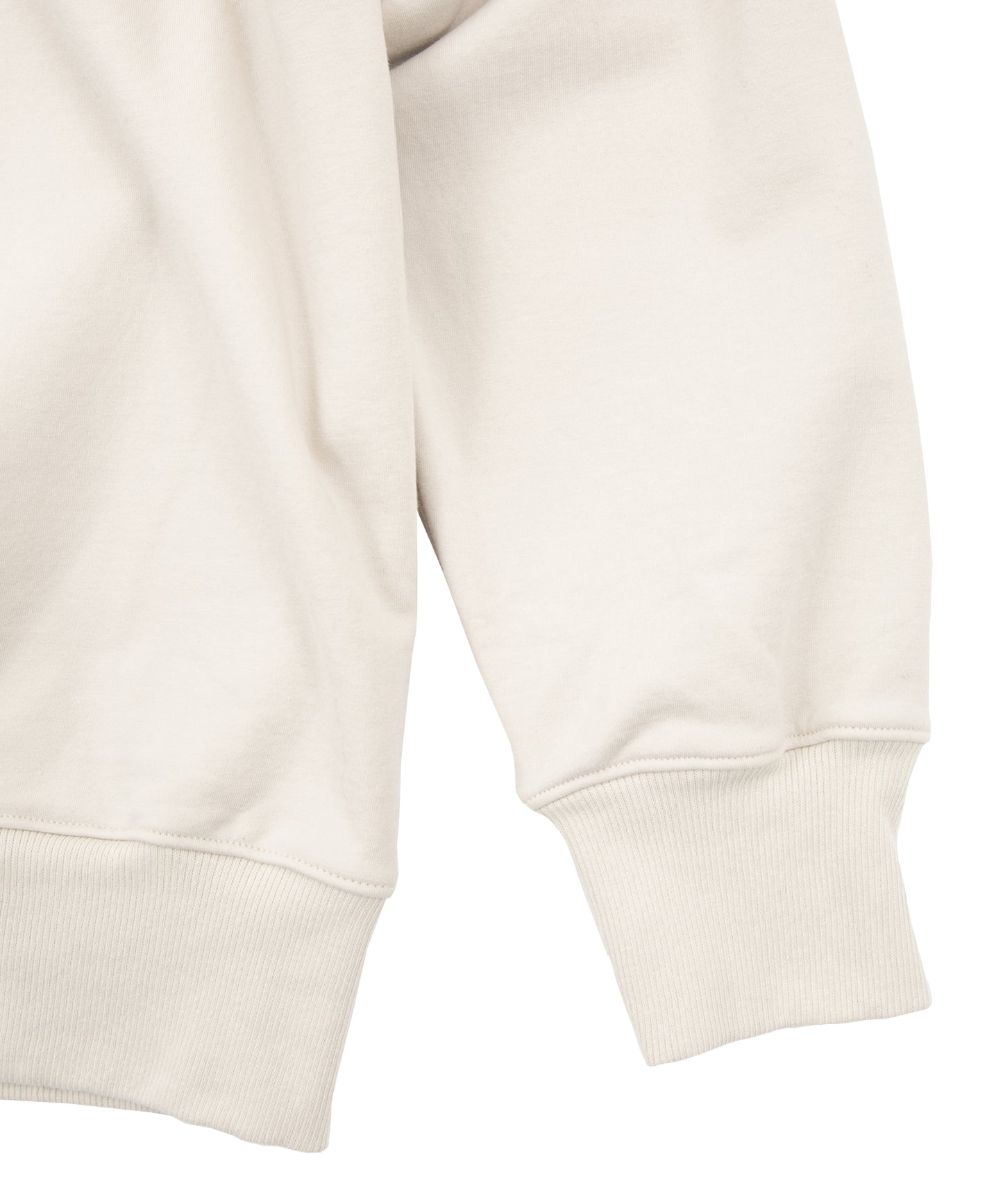 コットン ストレッチ 裏毛 クルーネック L/S カットソー - Ivory