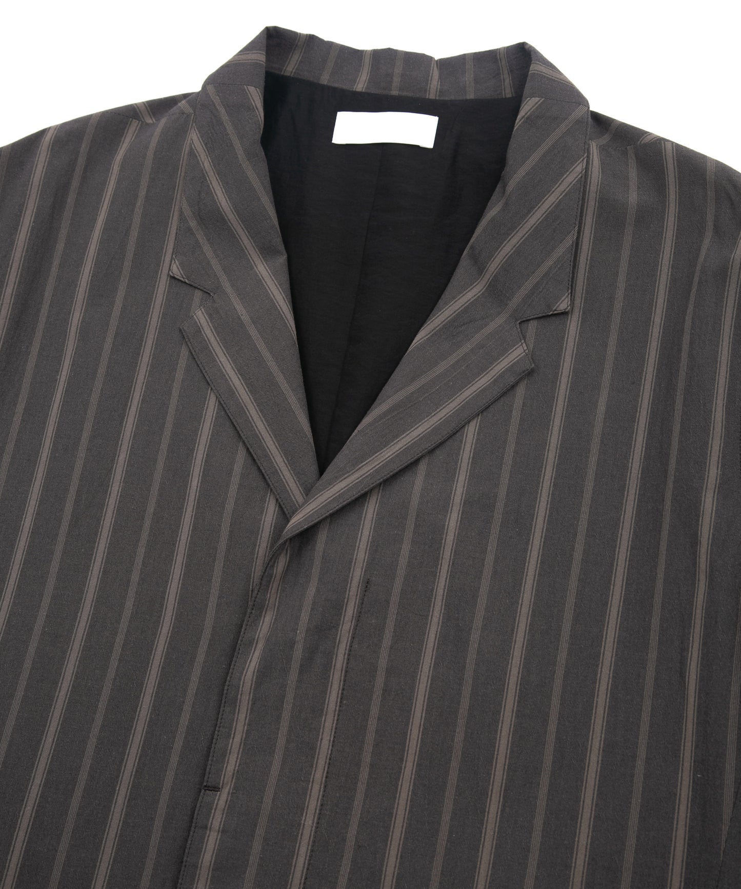 オーガニックコットン ワッシャー ストライプ チェスターコート - BROWN STRIPE