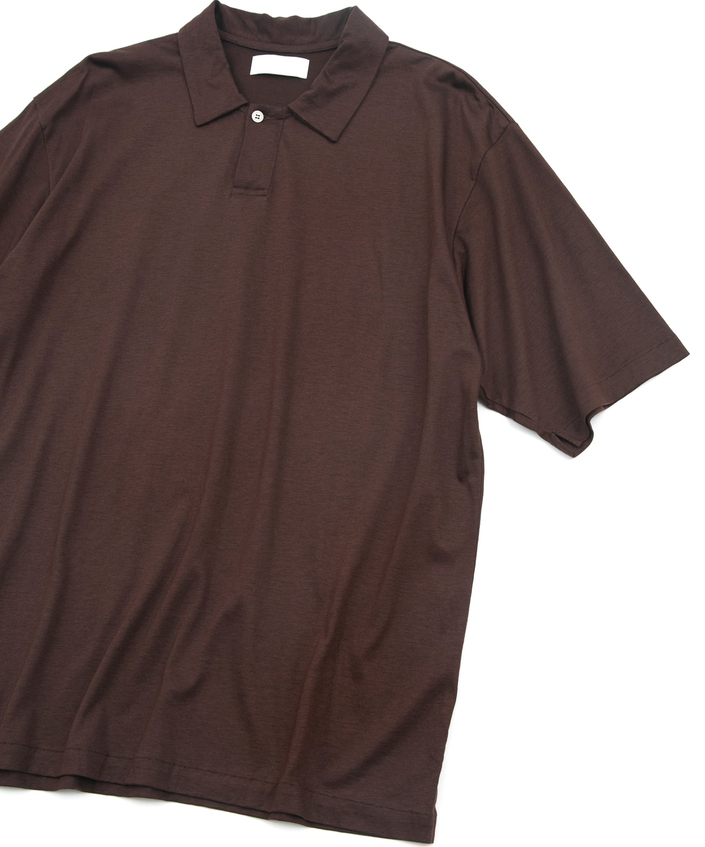 環境対応型レーヨン × プレミアムオーガニックコットン 天竺 H/S カットポロ - BROWN