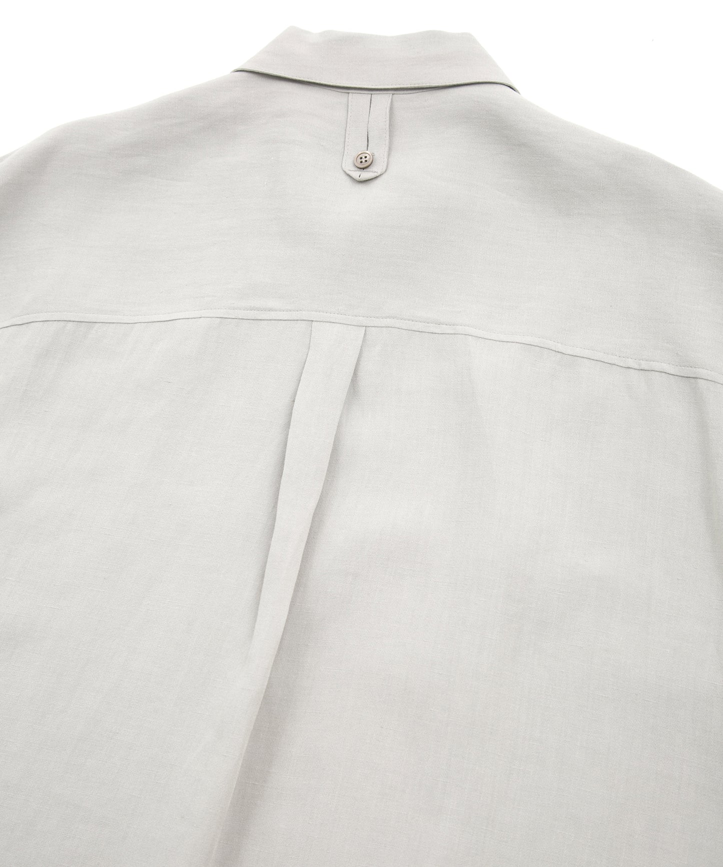 ダブルカバー 強撚麻混 ポプリン ワッシャー H/S プルオーバーシャツ - GRAY