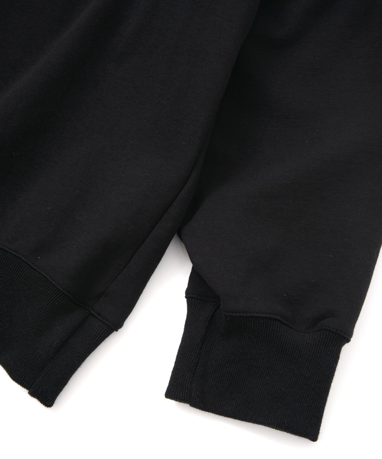 コットン ストレッチ 裏毛 モックネック カットソー - Black