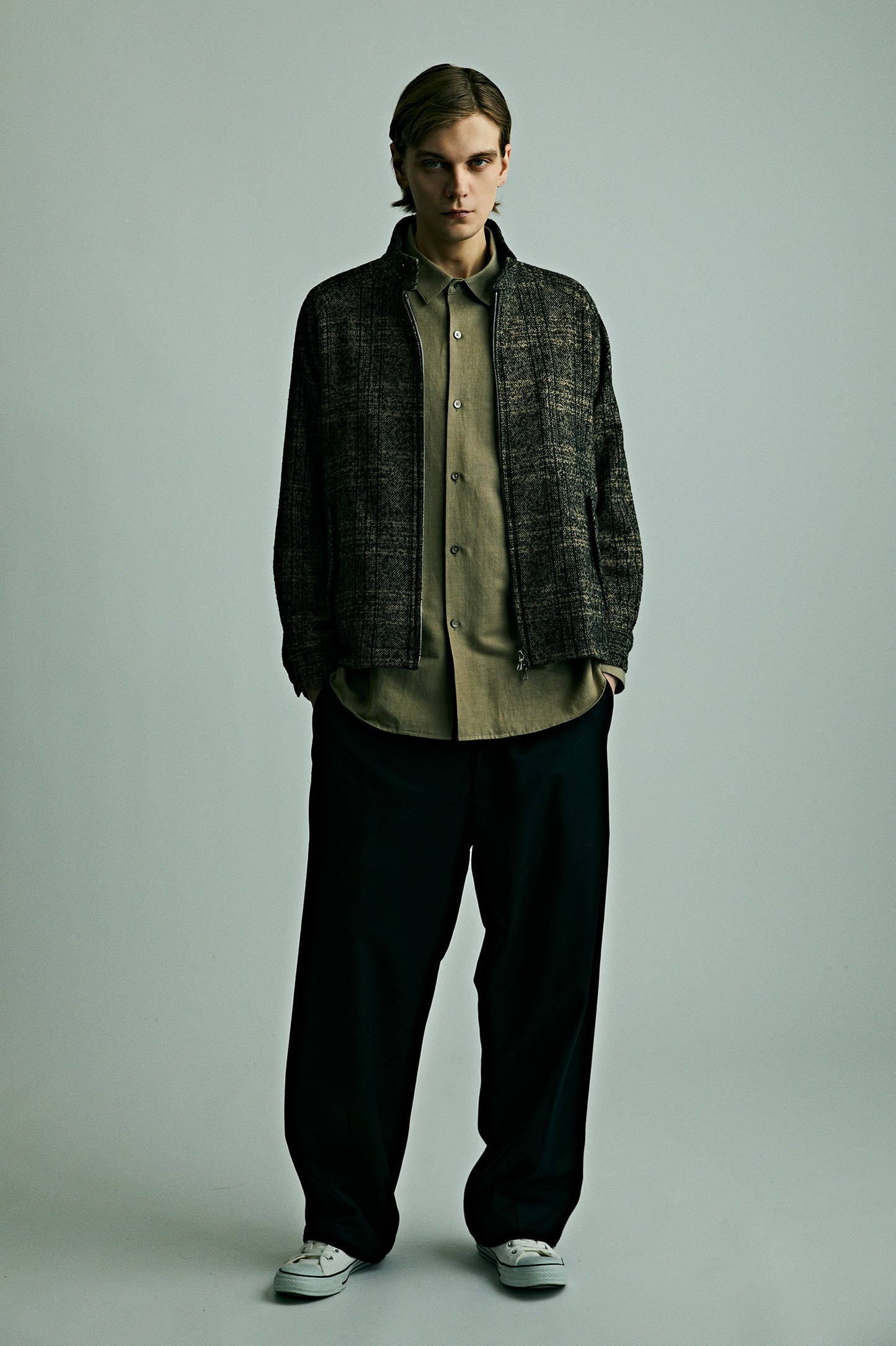 ループツイードチェック スイングトップ - Brown Check