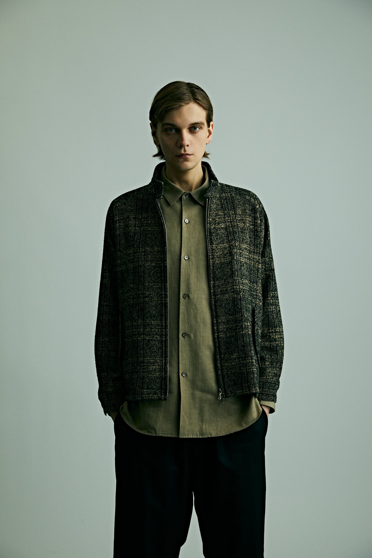 ループツイードチェック スイングトップ - Brown Check
