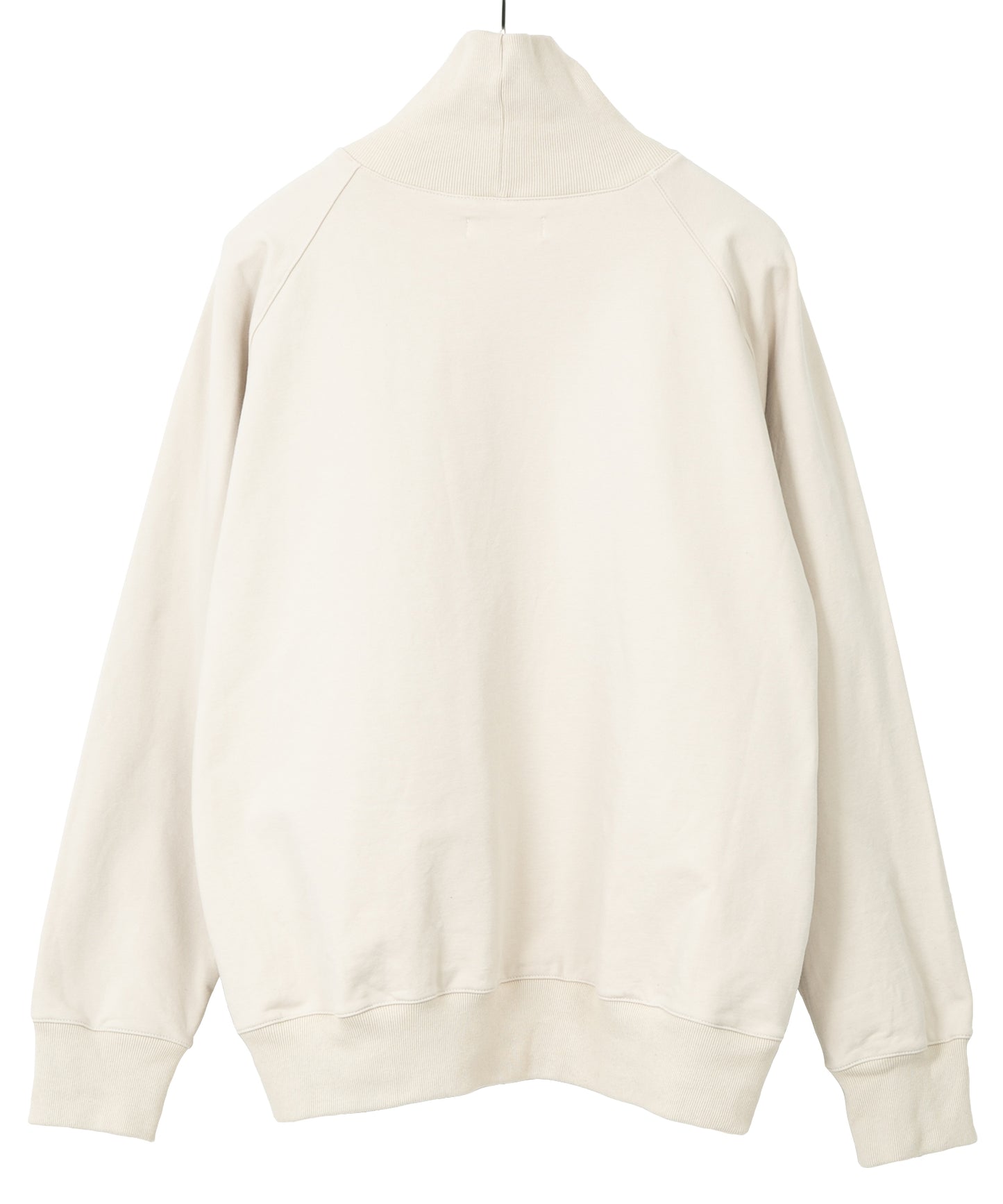 コットン ストレッチ 裏毛 モックネック カットソー - Ivory