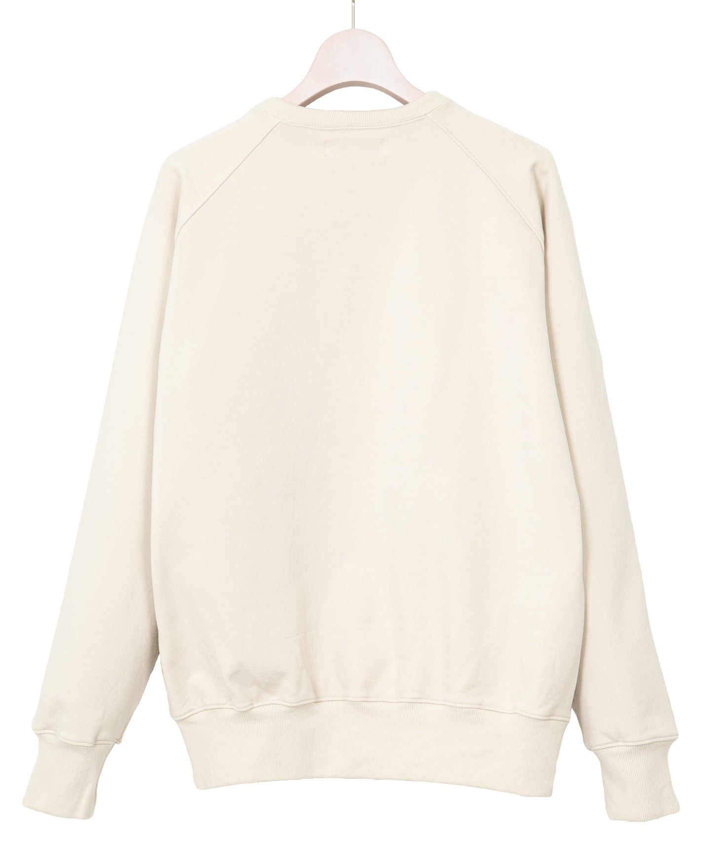 コットン ストレッチ 裏毛 クルーネック L/S カットソー - Ivory