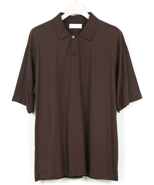 環境対応型レーヨン × プレミアムオーガニックコットン 天竺 H/S カットポロ - BROWN