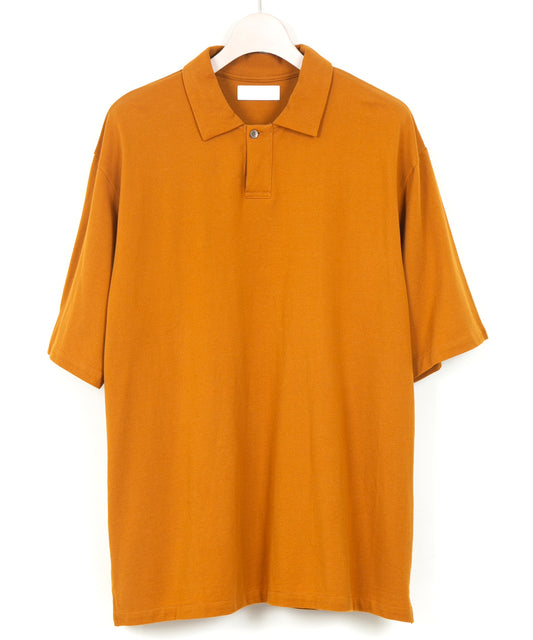 GIZA コットン 表カノコ クルーネック H/S カットポロ - ORANGE