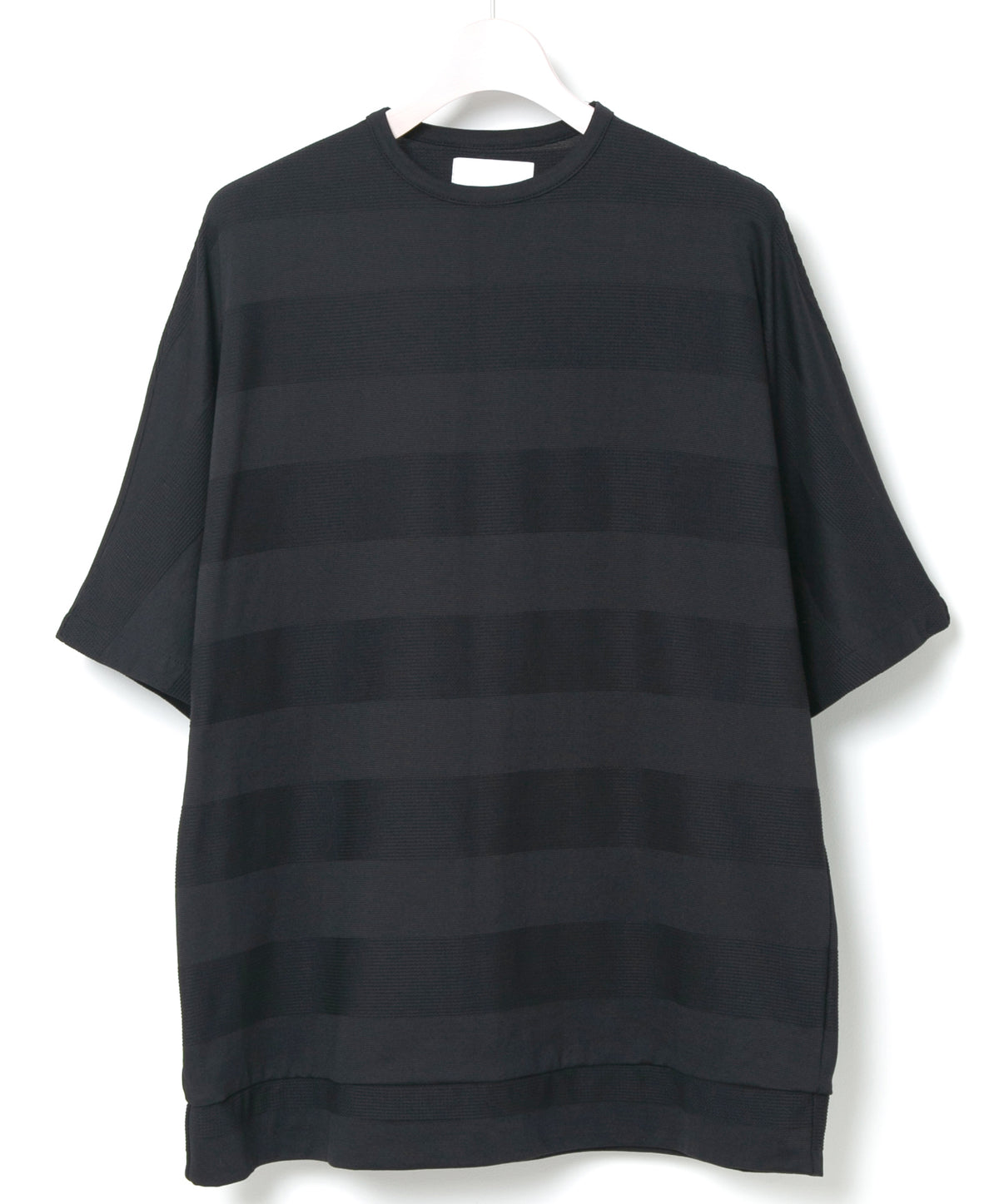 クールマックス リンクスジャガード ボーダーニット ドルマン H/S カットソー BLACK ∀ Official ターンエー公式